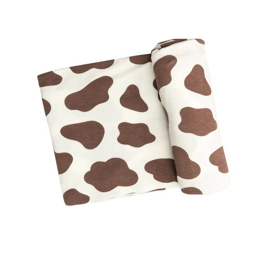 BAMBOO SWADDLE BLANKET - BROWN COW
