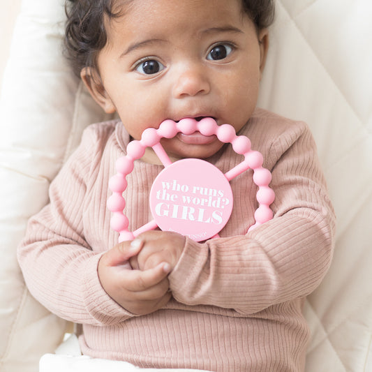 WHO RUNS THE WORLD HAPPY TEETHER