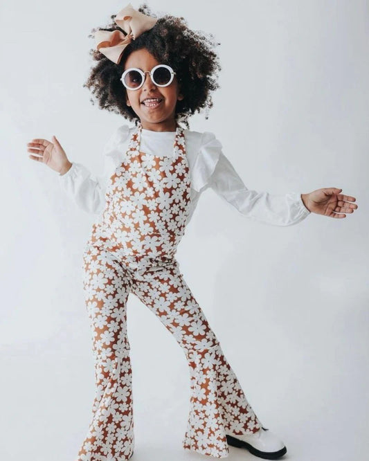 ANDI PLEATED BELL BOTTOM JUMPSUIT - FLOWER CHILD