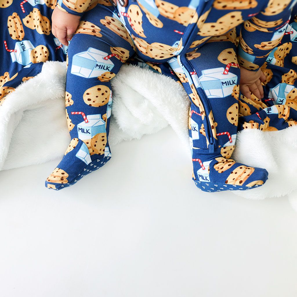 Footie Zippered One Piece - Milk & Cookies