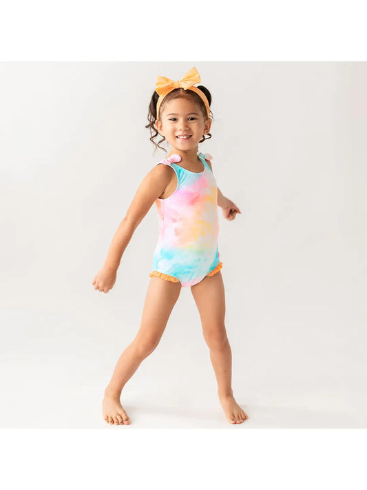 Rainbow Tie Dye Tie Shoulder One Piece