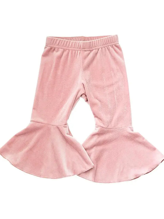 Lina Velour Bell Bottoms - Lollipop Pink