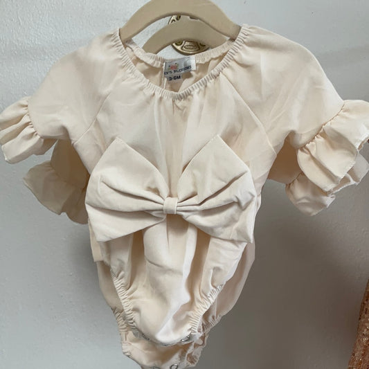 cindi bow front bubble romper - ivory