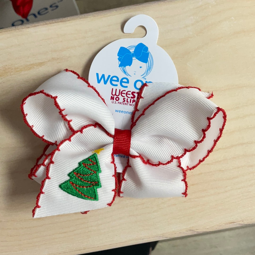 BOW MED CHRISTMAS EMB TREE