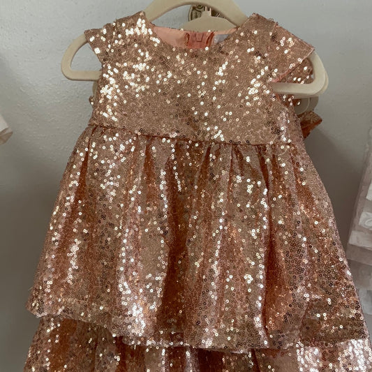 bradshaw sequin party dress - rose gold