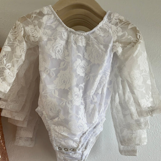 lana lace leotard - white