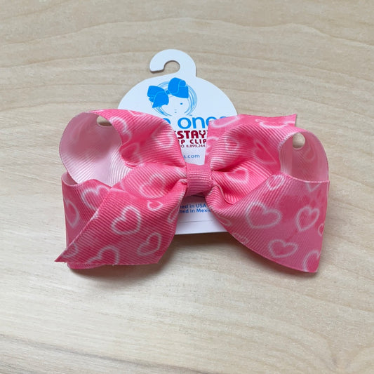 MED GROSGRAIN- multi pink hearts