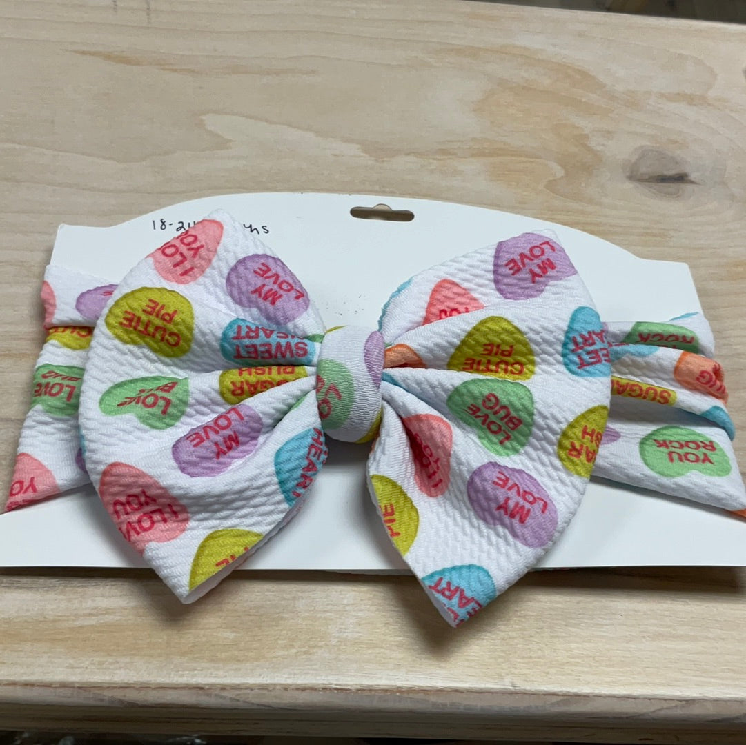 headwrap bow - conversation hearts