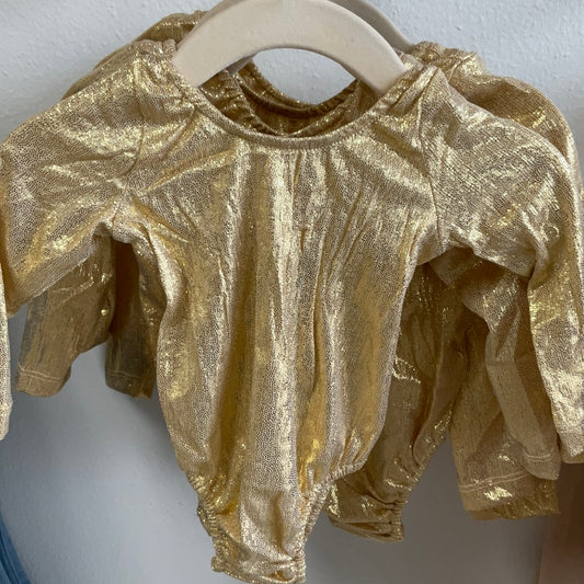 live l/s leotard - gold
