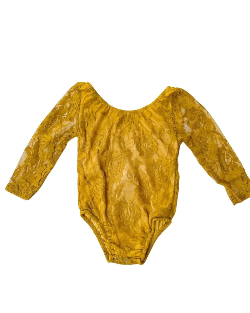 Lana Lace Leotard - Mustard