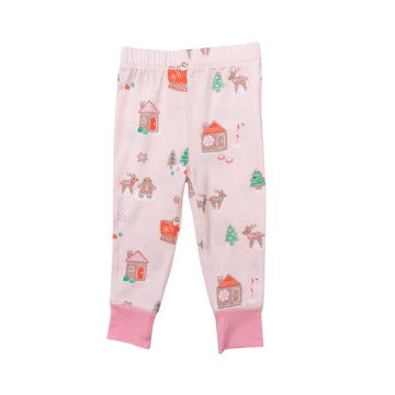 Pajamas - 2 Piece - Gingerbread Sleigh Pink