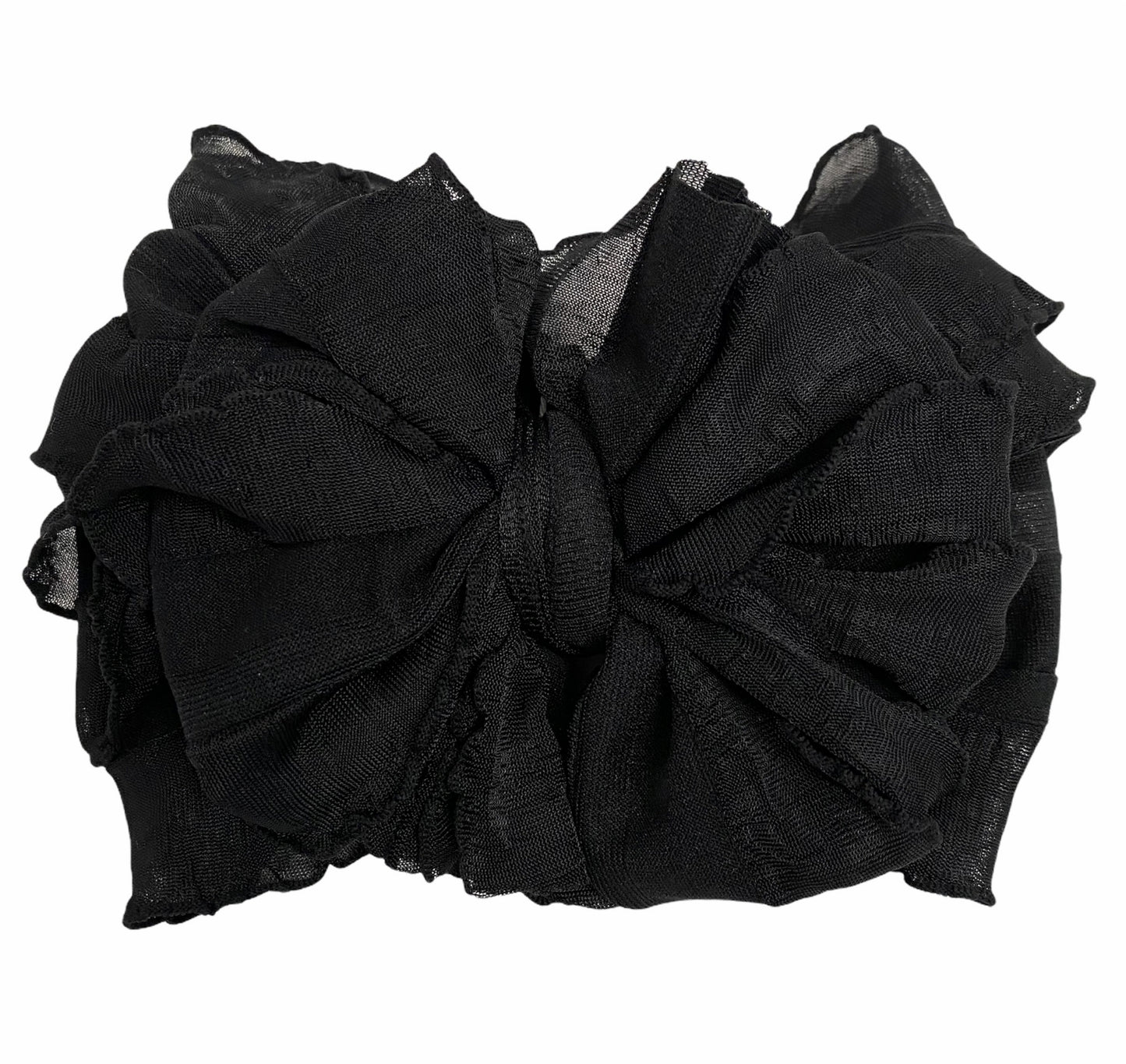 RUFFLED HEADBAND - BLACK