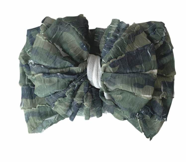 RUFFLED HEADBAND - CAMO