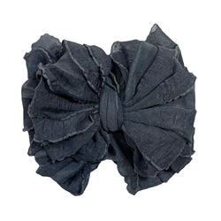 RUFFLED HEADBAND - DARK GREY