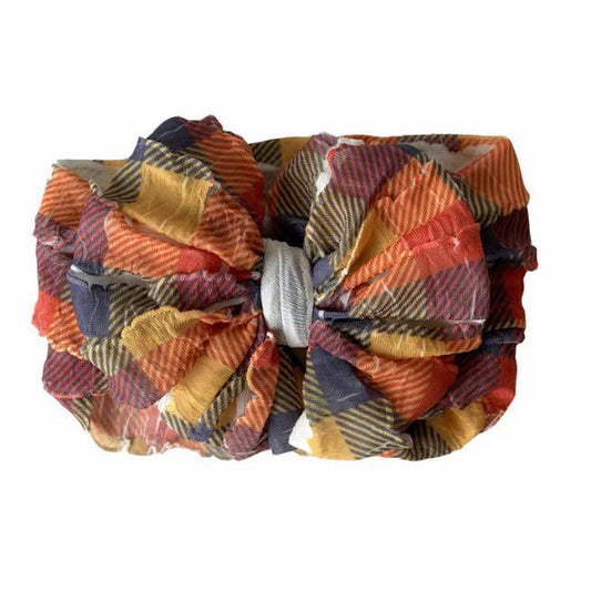 RUFFLED HEADBAND - FALL PLAID