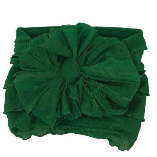 RUFFLED HEADBAND - CHRISTMAS GREEN