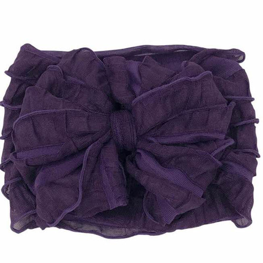 RUFFLED HEADBAND - PLUM