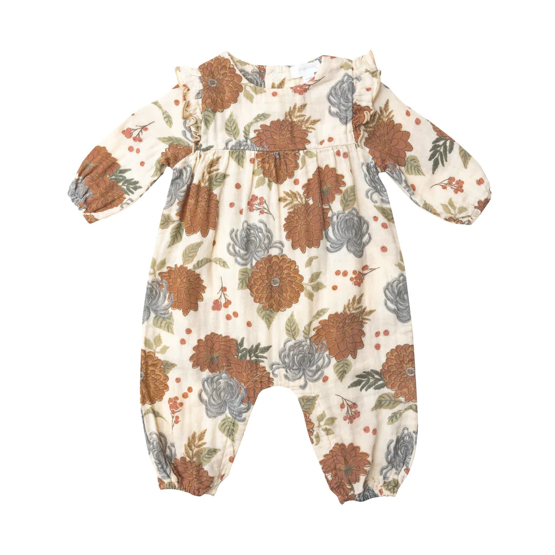 Dahlias Ruffle Sleeve Romper