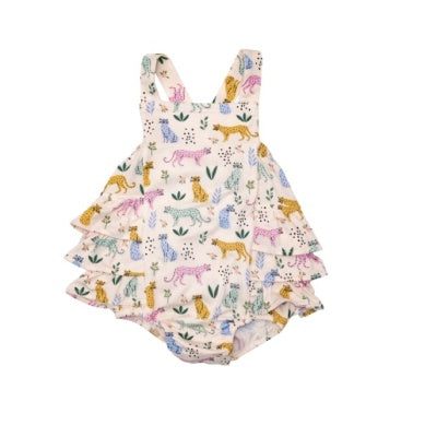 Ruffle Sunsuit - Leopard