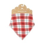 Bandana Bib - Flannel Plaid Holiday Red